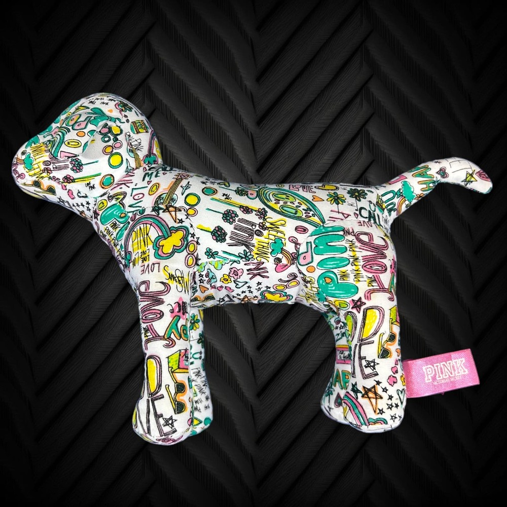 Victoria's Secret PINK 6 inch Dog Plush Sweet Happy Pink Love